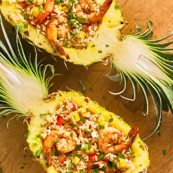 Pineapple Blackened Shrimp Boats