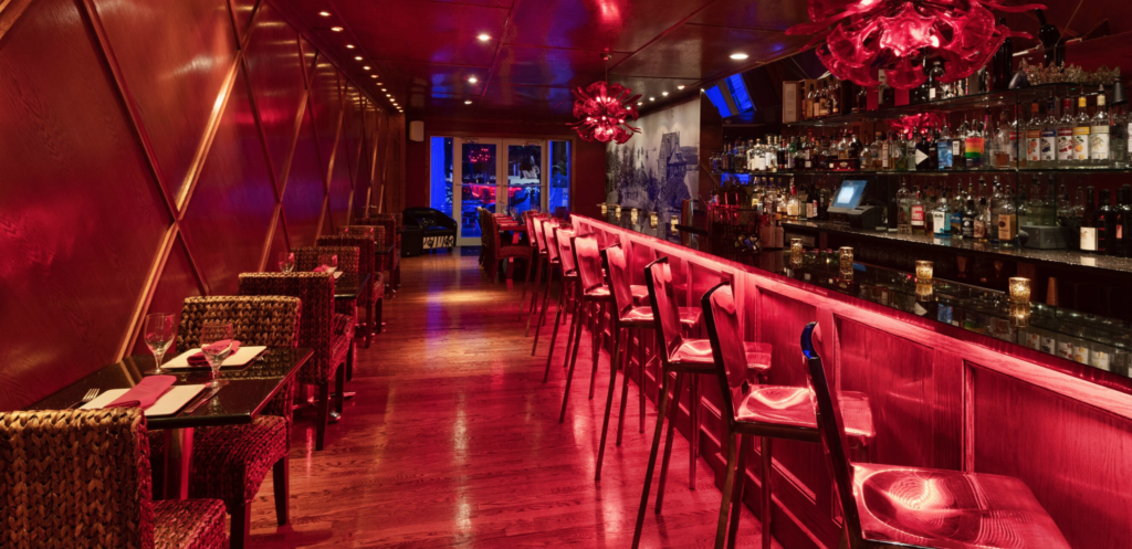 The Burgundy Bar and Tempt restaurant in The Saint Hotel Key West