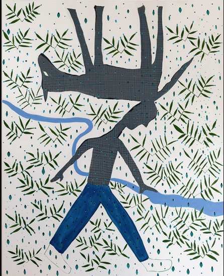 Venezuelan-born Houston artist Gerardo Rosales' "Going into Troubled Waters," 2021. Courtesy Lawndale Art Center. 