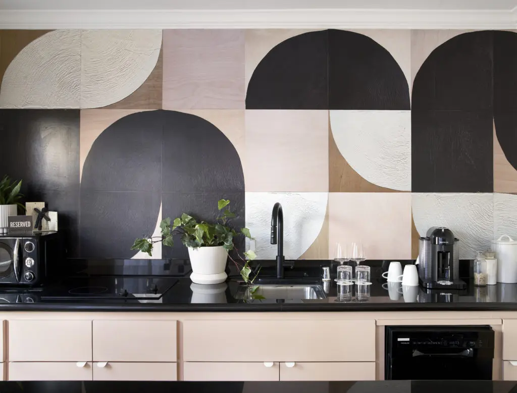 Mod wall coverings in the Garden Bungalows at La Colombe d'Or Hotel & Residences were created by artist Domenica Brockman. (Photo by  Pär Bengtsson)