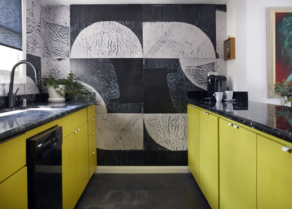 Mod wall coverings in the Garden Bungalows at La Colombe d'Or Hotel & Residences were created by artist Domenica Brockman. (Photo by  Pär Bengtsson)