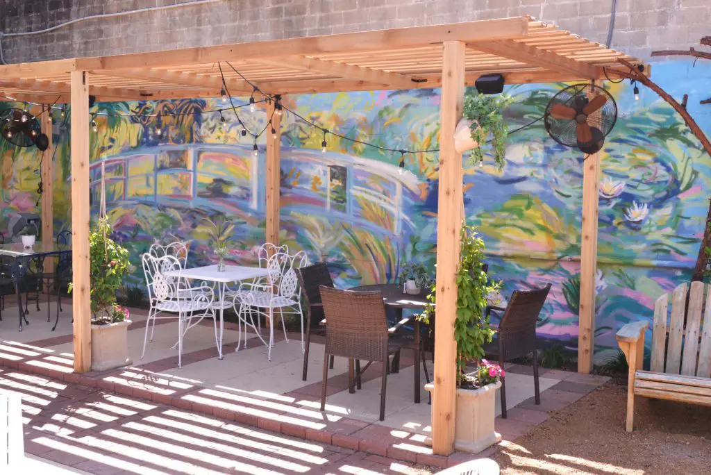 WineHaus patio readies for grand opening in May. Photo credit Monica Wright.