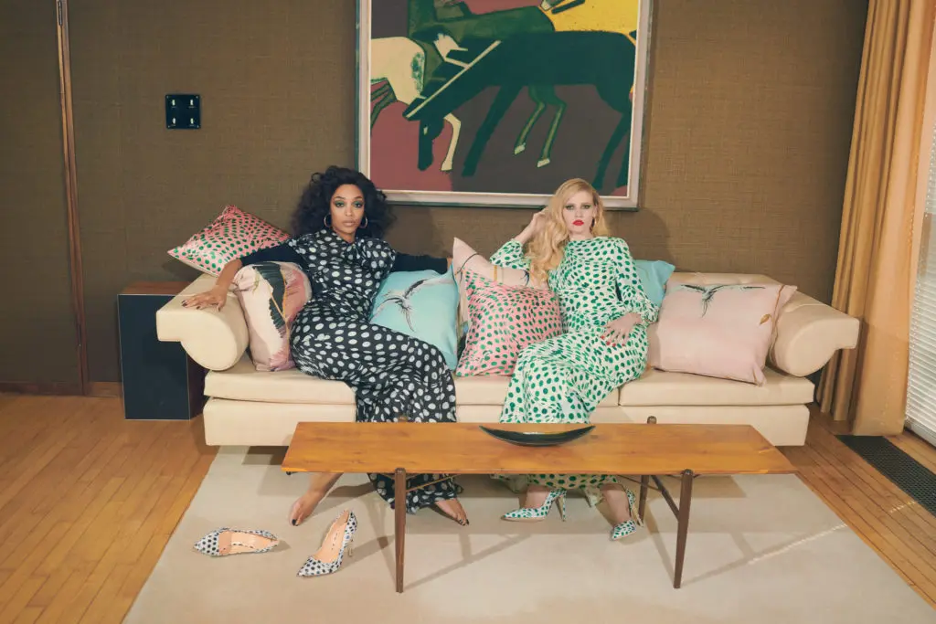 Brandon Maxwell Audrey dot print dresses. (Photo by Venetia Scott for Brandon Maxwell)