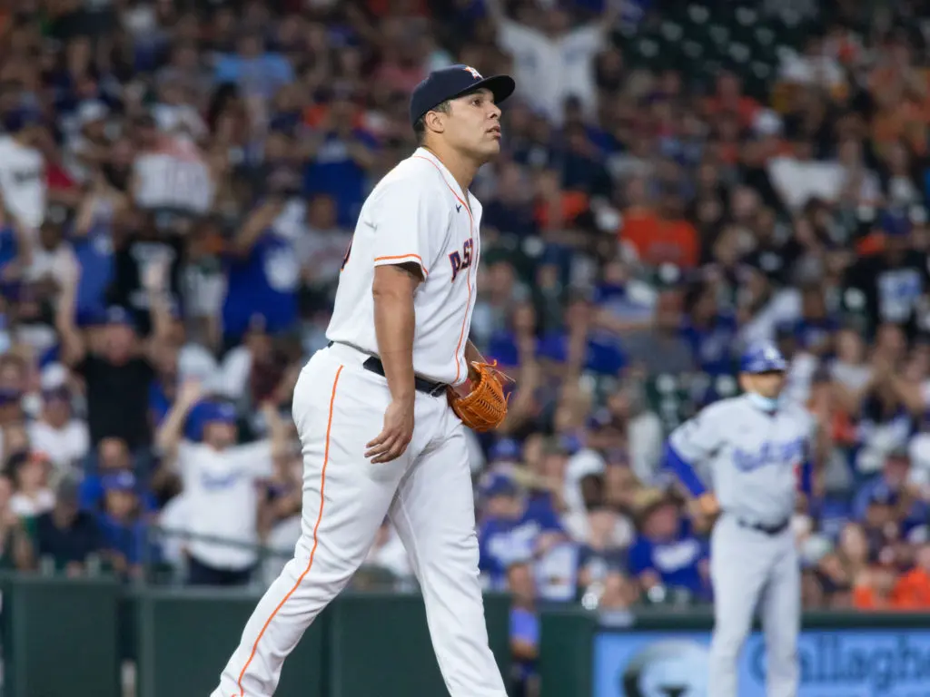 Astros reliever Andre Scrubb can struggle with his command. (Photo by F. Carter Smith)