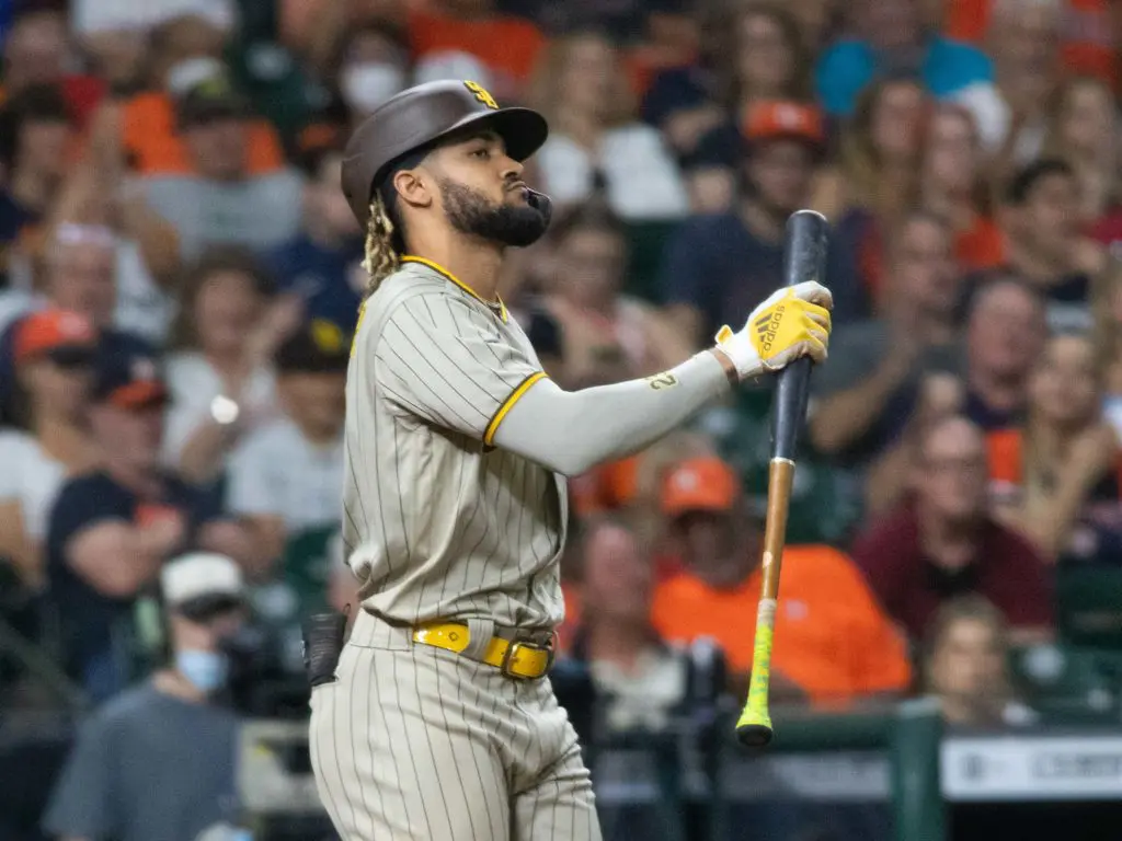 It took Fernando Tatis Jr. a little while to get going. Framber Valdez got him a few times early. (Photo by F. Carter Smith)
