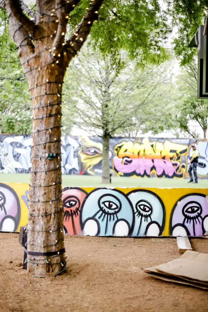 The Art Park is taking over a former parking lot in Trinity Groves and provides ample space for dining al fresco.