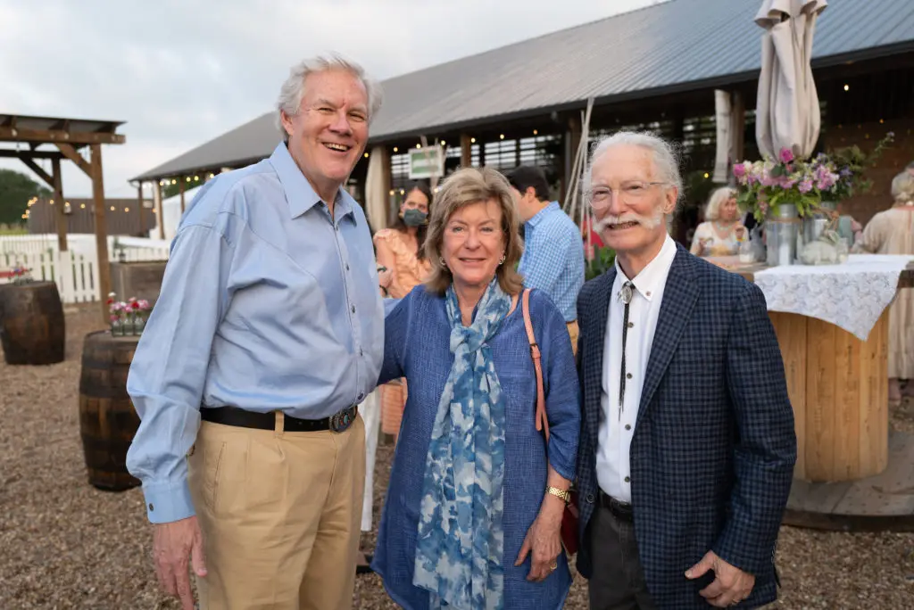 David Garten, Suzanne & Jon Fain at The Gathering Barn at Hope Farms where Recipe For Success hosted the Delicious Alchemy dinner. (Photo by Daniel Ortiz)