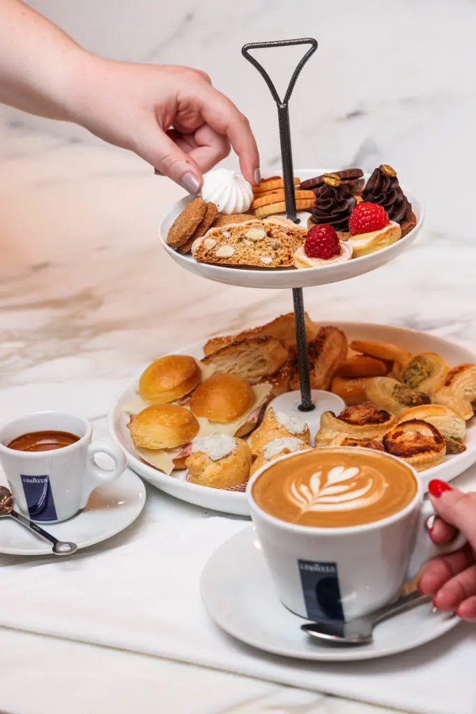 La Torre is a multi-tiered tower of assorted sweet and savory pastries that you can share with friends at Caffè Lavazza.
