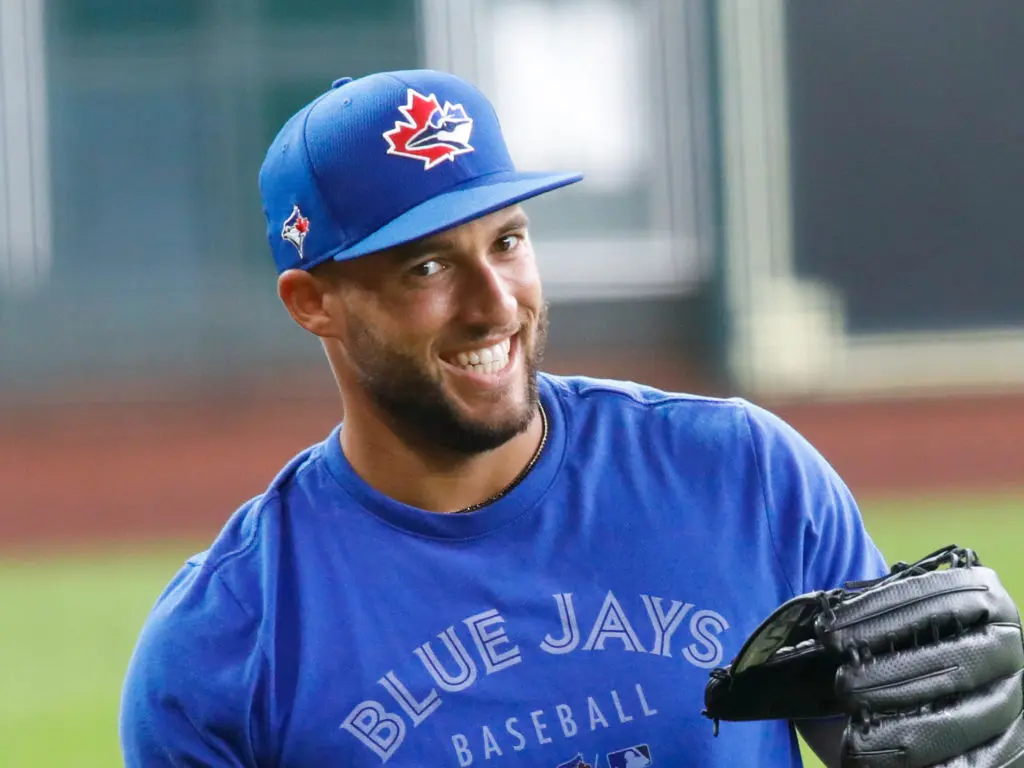 George Springer is still having fun in a new uniform. (Photo by F. Carter Smith)