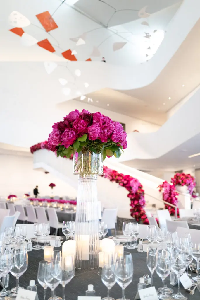 The Events Company employed 5,000 peonies, supplemented by roses, orchids and bougainvillea, in the MFAH Grand Gala Ball. (Photo by Daniel Ortiz)