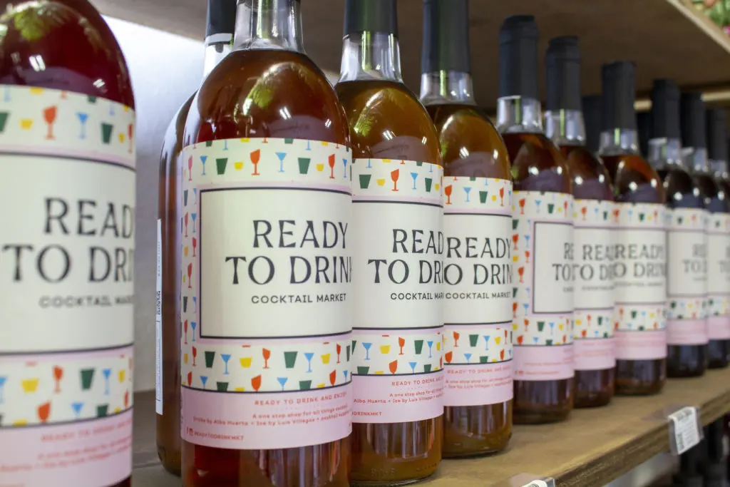 Julep's pop-up Ready to Go offers 100 bottled cocktails to go, each with a shelf life of three weeks.