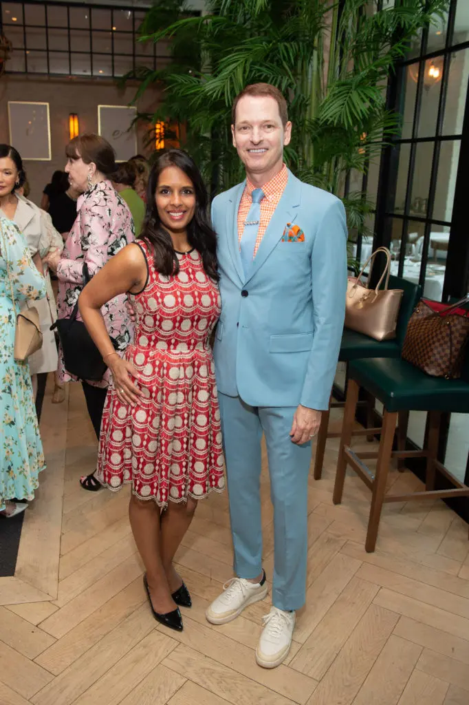 Kusum Patel, Brian McCuloch at the Houston Symphony League Icon reception at The Annie Café (Photo by Wilson Parrish)