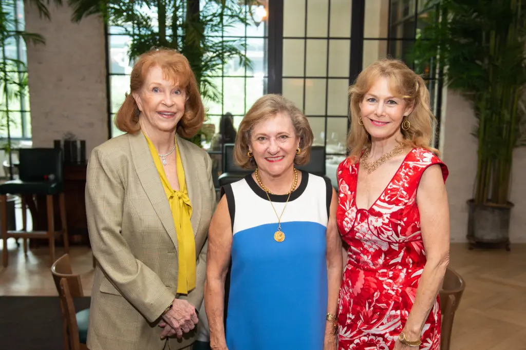 Carol Hunton, Lucy Lewis, Cheryl Byington at the Houston Symphony League Icon reception at The Annie Café (Photo by Wilson Parrish)