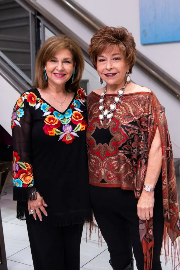 Mary Theresa Bergeron Derr, Trini Mendenhall at the annual Catholic Charities luncheon at Life HTX. (Photo by Michelle Watson (CatchLightGroup.com))