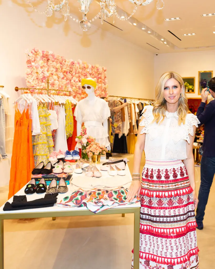 Nicky Hilton with her French Sole collaboration at Alice + Olivia. (courtesy of Kaitlin Saragusa : BFA) 