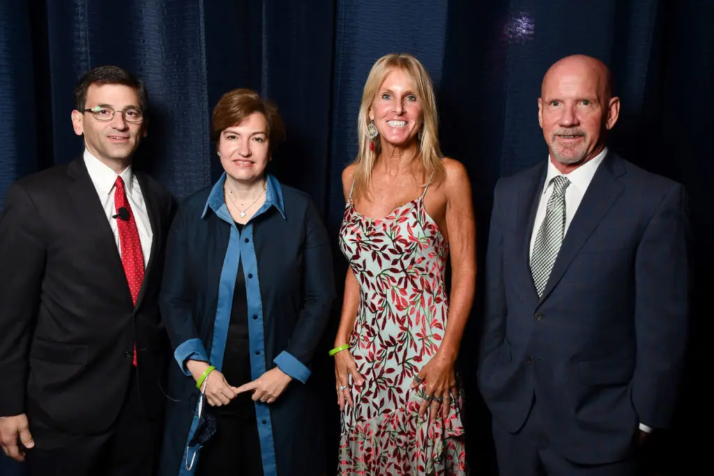 Authors Peter Baker & Susan Glassesr, Elin Hilderbrand, and Mark Sullivan at the Celebration of Reading 2021 at the Post Oak Hotel. (Photo by Dave Rossman)