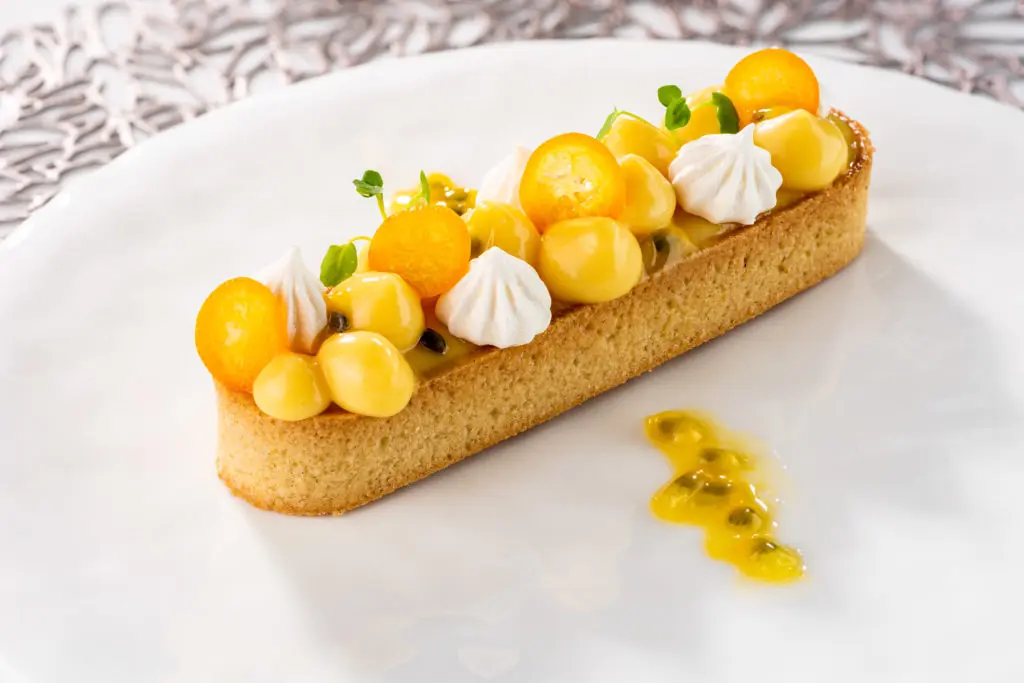 Le Jardinier Passion Fruit Kumquat Tart (Photo by Ricardo Mejia)