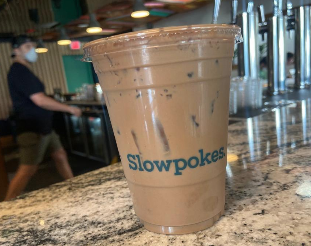 Slowpokes features a full espresso bar and a selection of Macchiatos and Lattes.