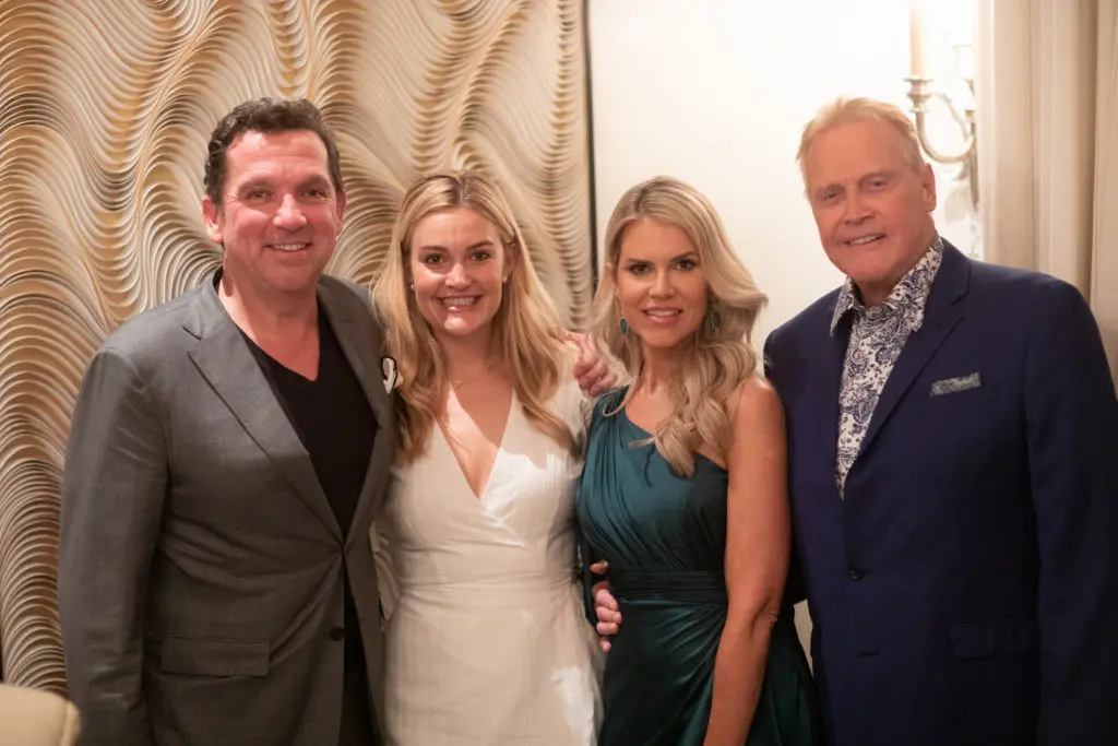 Tony Buzbee & Frances Moody, Faith & Lee Majors at the film star's birthday dinner in Houston.