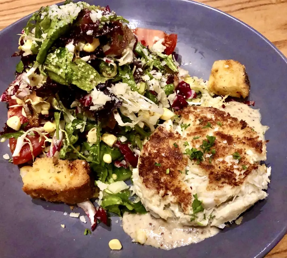 Towne Grill can expect the same menu as Armenta's Tavern. The crab cake salad is pictured here. Photo by Courtney Dabney.