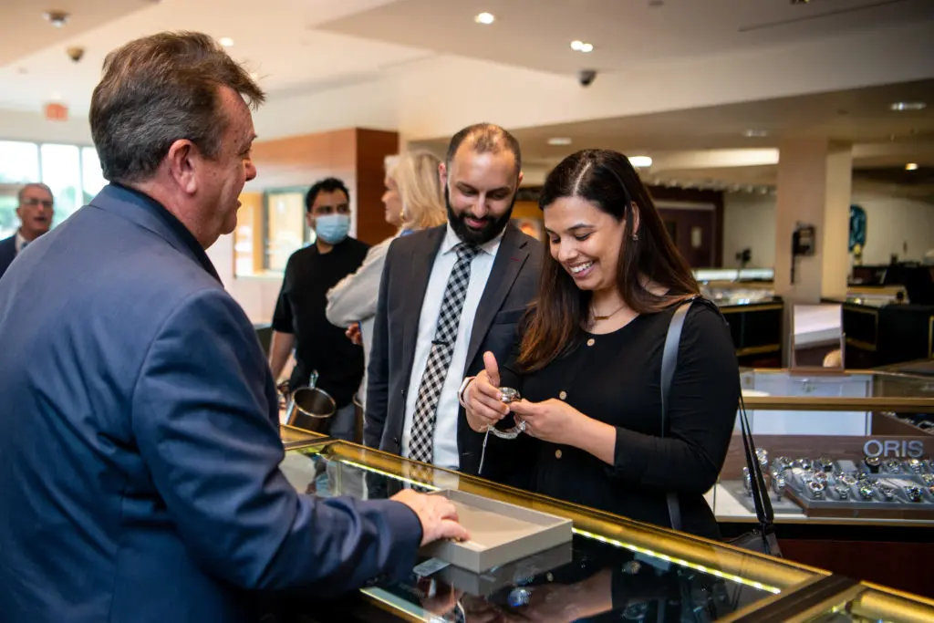 Neelay Lakhia, Prapti Regmi at the Lone Survivor Foundation and Seiko event at IW Marks Jewelers (Photo by Michelle Watson CatchlightGroup.com)