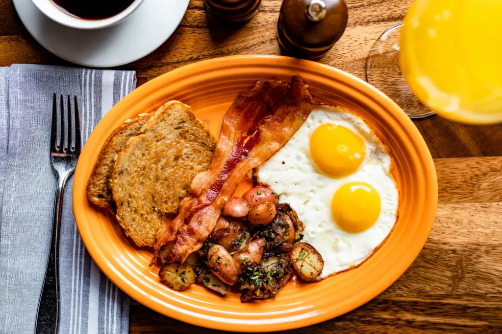 The NoPo all American plate offered at NoPo Café, Restaurant & Bar beginning at 7 am daily.