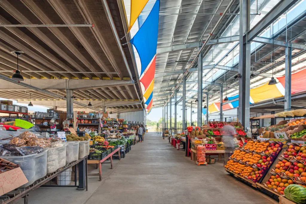 Houston Farmers Market's distinctive pavilions create a sense of place. (Photo by Michael Craft)