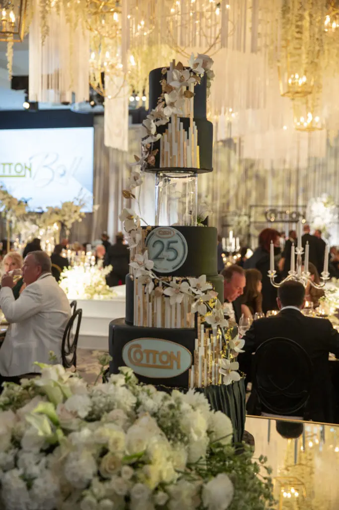The 25th anniversary cake at the Cotton Ball