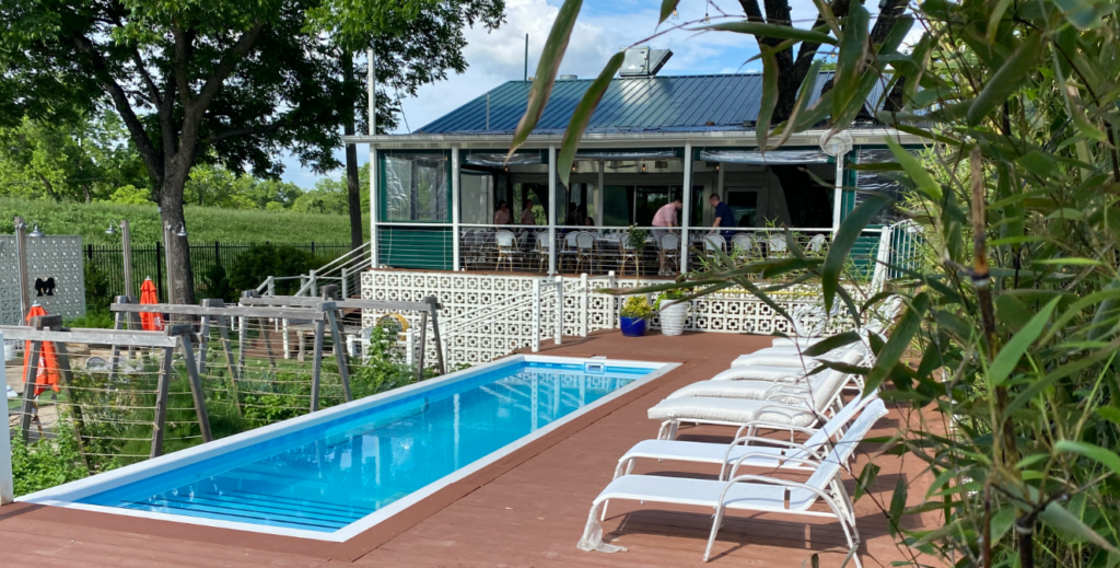 A refreshing glass sided plunge pool has been installed for guests of Hotel Otto.