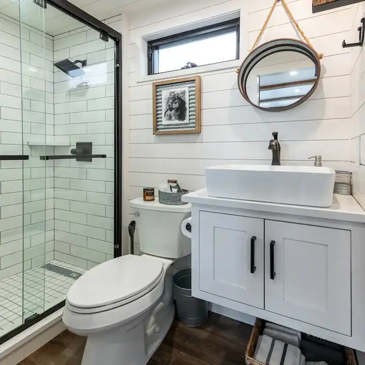 Each bungalow bath has a walk in shower.