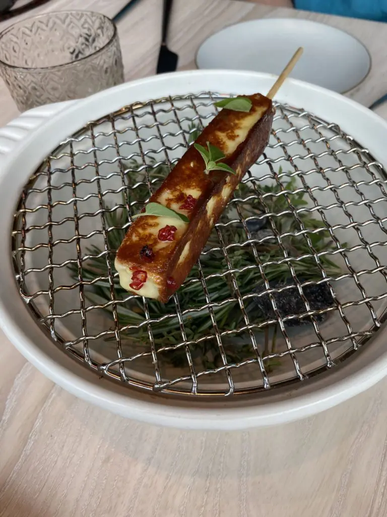 The grilled Beach Cheese was inspired by chef Borges' childhood in Brazil. (Photo by Megan Ziots)