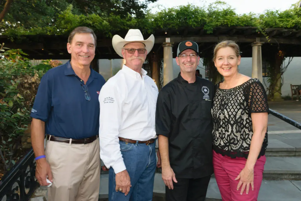 John Dzminiski, Kenneth Braddock, Michael Lane, Lynn Fisher (Rosewood Ranches Waygu Beef) (Photo by Dallas Arboretum/Steve Foxall)