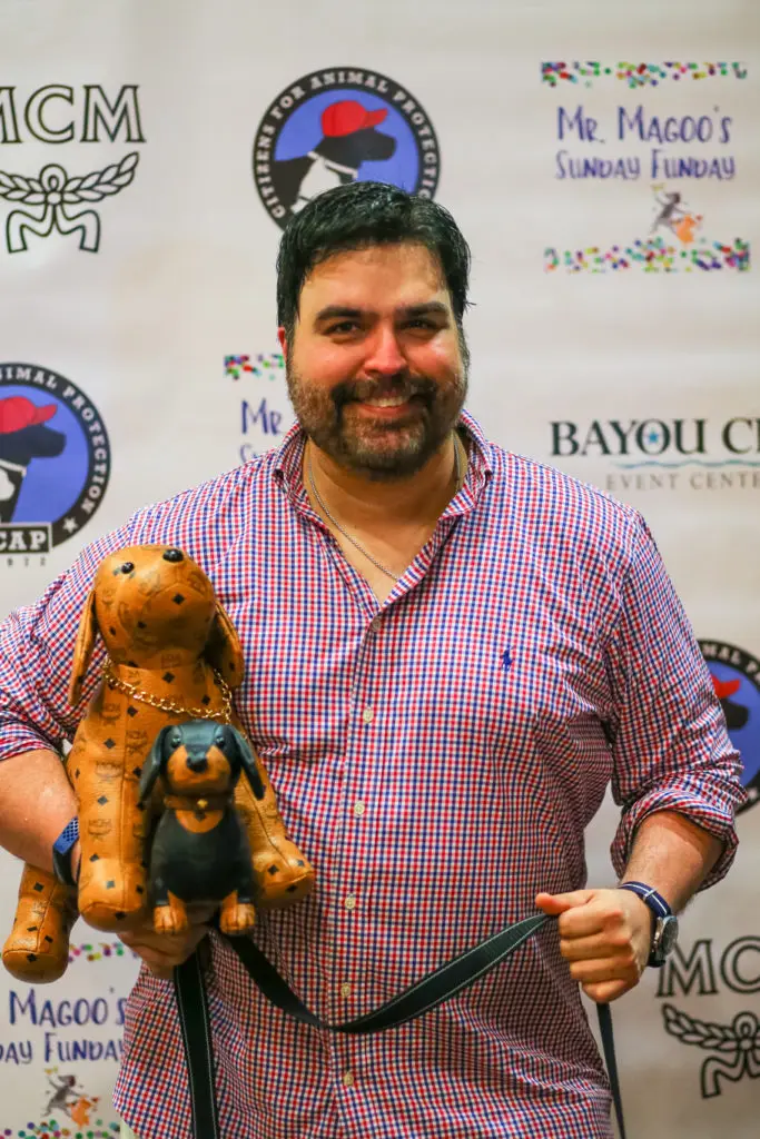 Sal Gill at the Citizens for Animal Protection's Mr. Magoo Funday Sunday at the Bayou City Event Center.