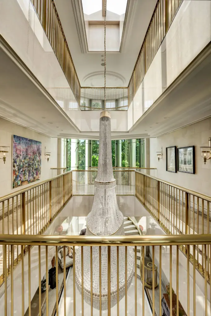 Repeating the finishes of the first floor, the second floor Gallery Hall displays similar elegance and sophistication.  (Photo by TK Images)
