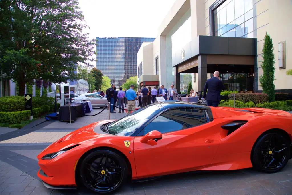 Guests at the Dassault Falcon 6X event at the Post Oak Hotel arrived in hot wheels.  (Photo by John Manigold)
