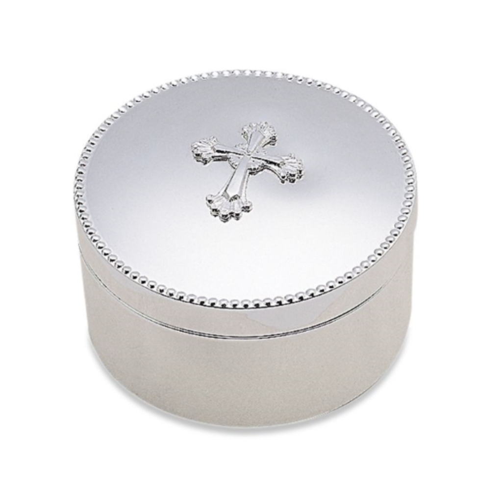 Reed & Barton Abbey Cross Silverplate Keepsake Box.