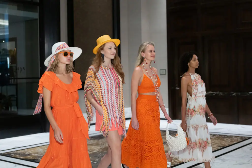 Summer fashions from Tootsies on parade at the Theorem Sauvignon event at the Post Oak Hotel (Photo by Daniel Ortiz)