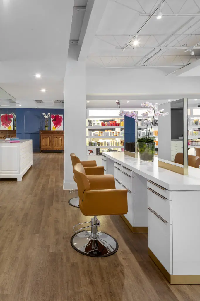 The 6,700-square-foot space includes stain and water resistant wooden floors and comfortable leather chairs by Maletti. (Photo by Joe Aker)