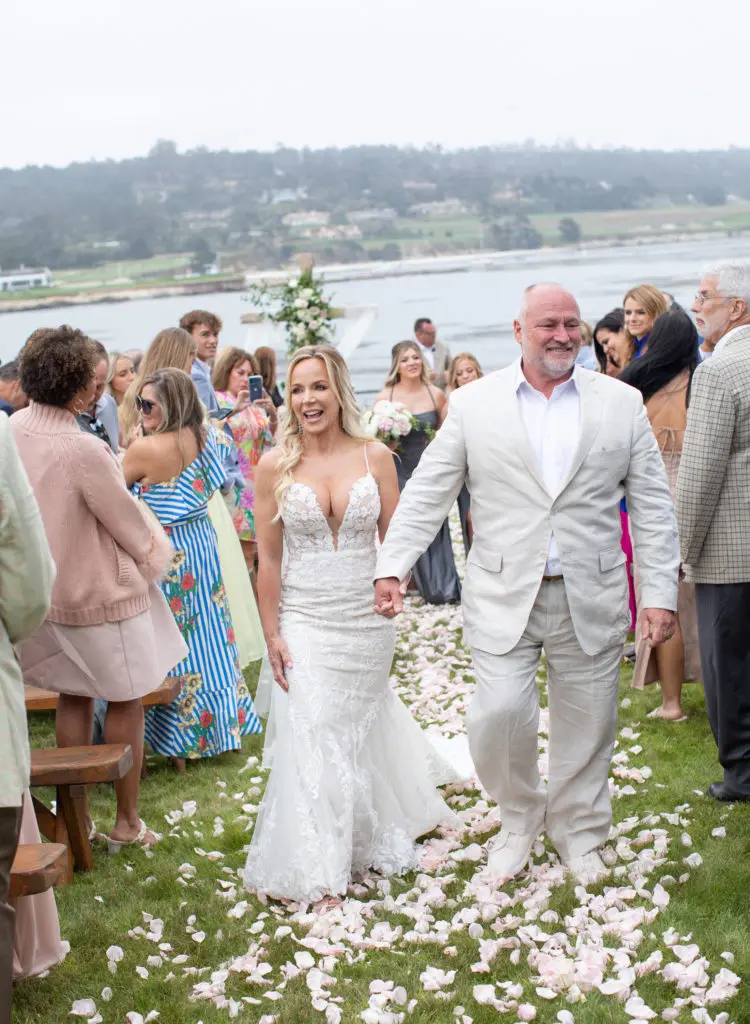 Kim Hausler and Dr. Walt Lowe's wedding celebration takes place at a private home in Pebble Beach.(Photo courtesy of @elizabethmessina, www.instagram.com/elizabethmessina)    