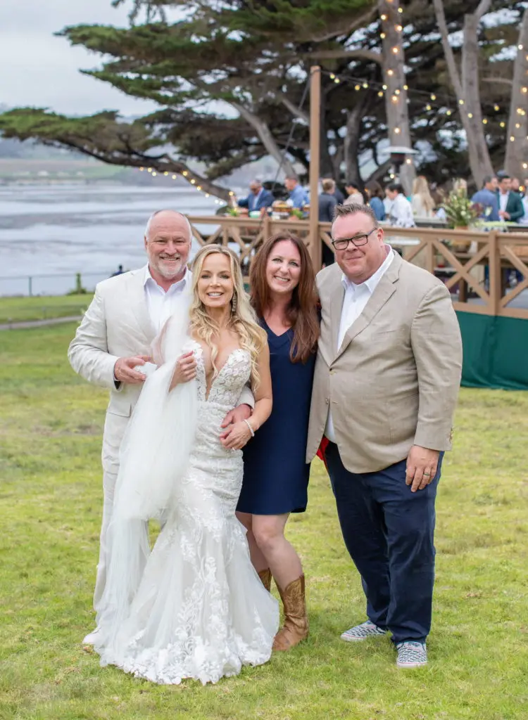 Dr. Walt & Kim Lowe, Lindsey Brown & Chef Chris Shepherd at the Lowe's wedding in Pebble Beach  (Photo courtesy of @elizabethmessina, www.instagram.com/elizabethmessina)    