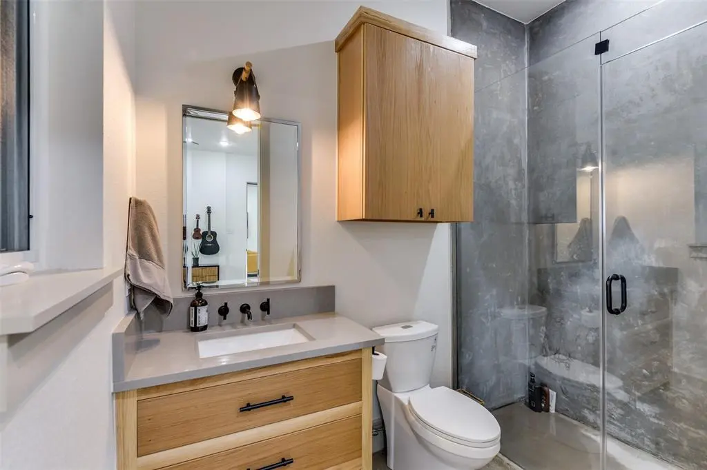One of the smaller attached bathrooms. 