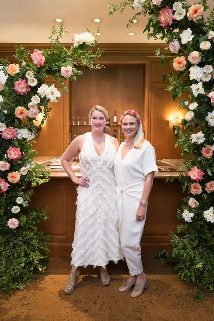 Robin Moore, Tiffany D'Antonio at The Houstonian's  Rosé & Roses event (Photo by Daniel Ortiz)