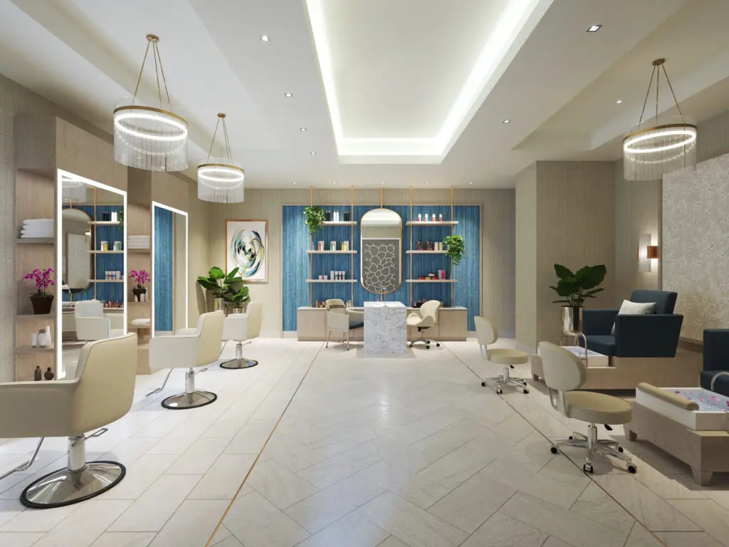 There is a beauty salon right in the building at Watermark at Houston Heights.