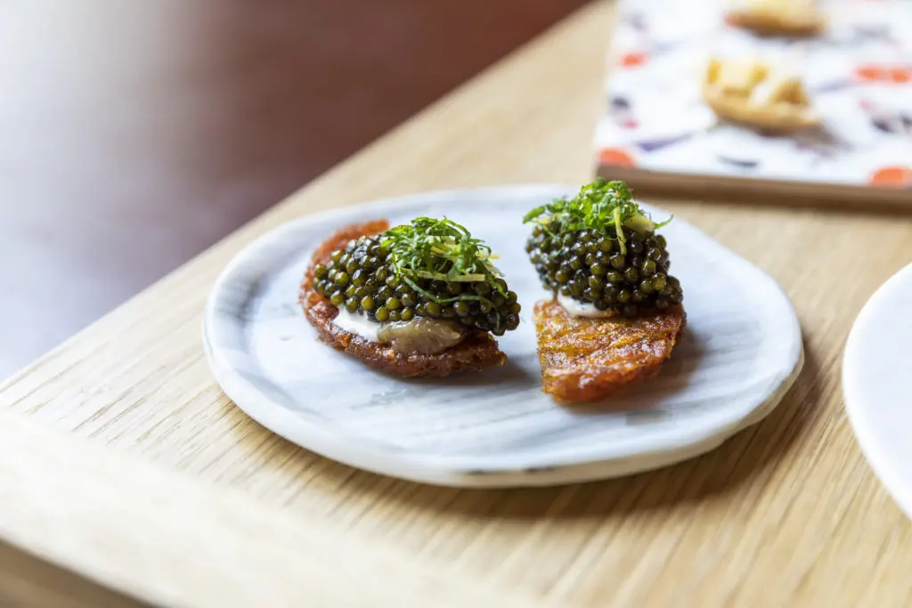 MARCH caviar service (Photo by Julie Soefer)
