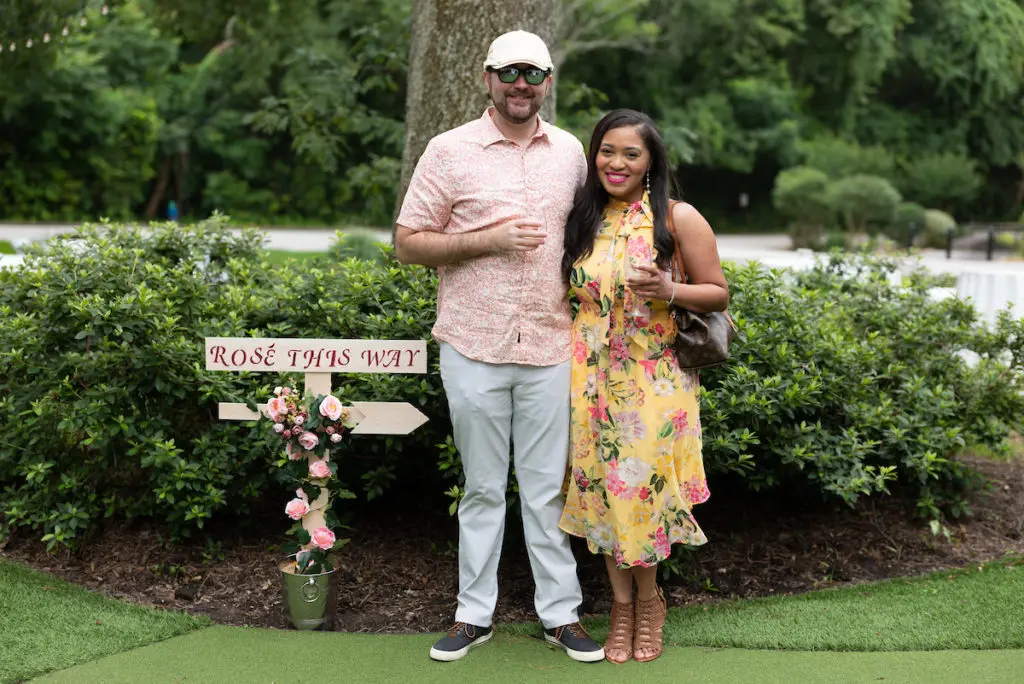 Kevin Tamm, Achante Sellars at The Houstonian's  Rosé & Roses event (Photo by Daniel Ortiz)