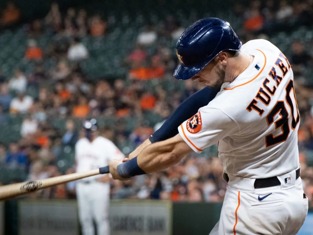 Kyle Tucker gives the Astros an important weapon. One who never seems to be fazed by anything. (Photo by F. Carter Smith)