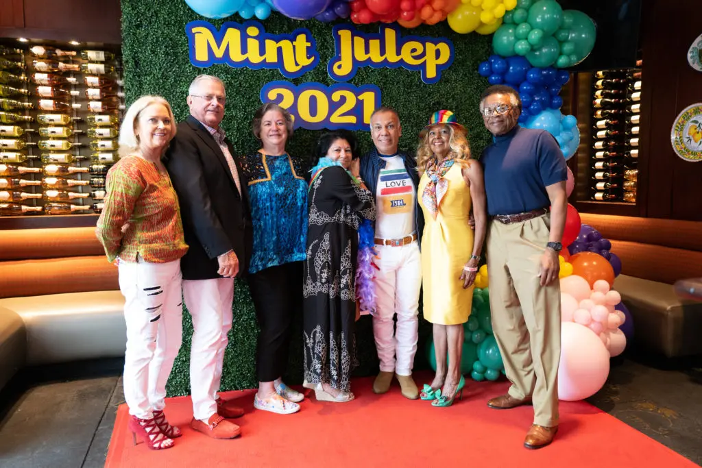 Chree Boydstun, Richard Werner, Katy Caldwell, Jani Lopez Tony Bravo, Yvonne & Rufus Cormier at the Mint Julep fundraiser for Legacy Community Health (Photo by Daniel Ortiz)