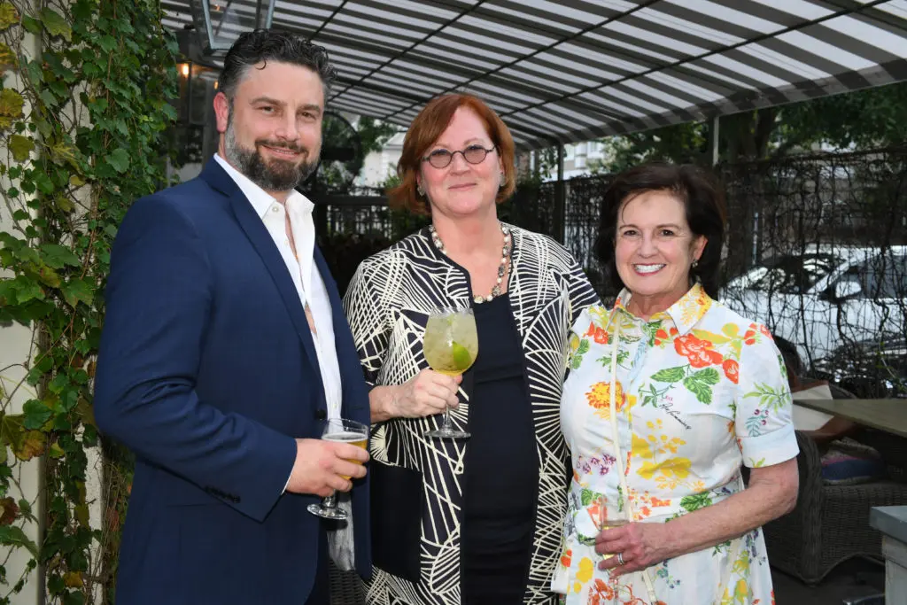 Roland Bodden, Elaine Ellender, Melinda Noel at the Greenwood King celebration at Tiny Boxwood's (Photo by Jack Opatrny)
