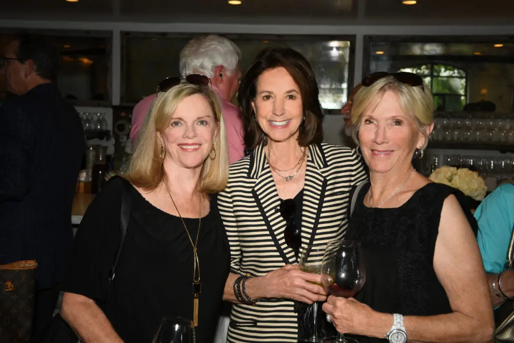Jan Yardley, Linda King, Bruce Bardwell at the Greenwood King celebration at Tiny Boxwood's (Photo by Jack Opatrny)