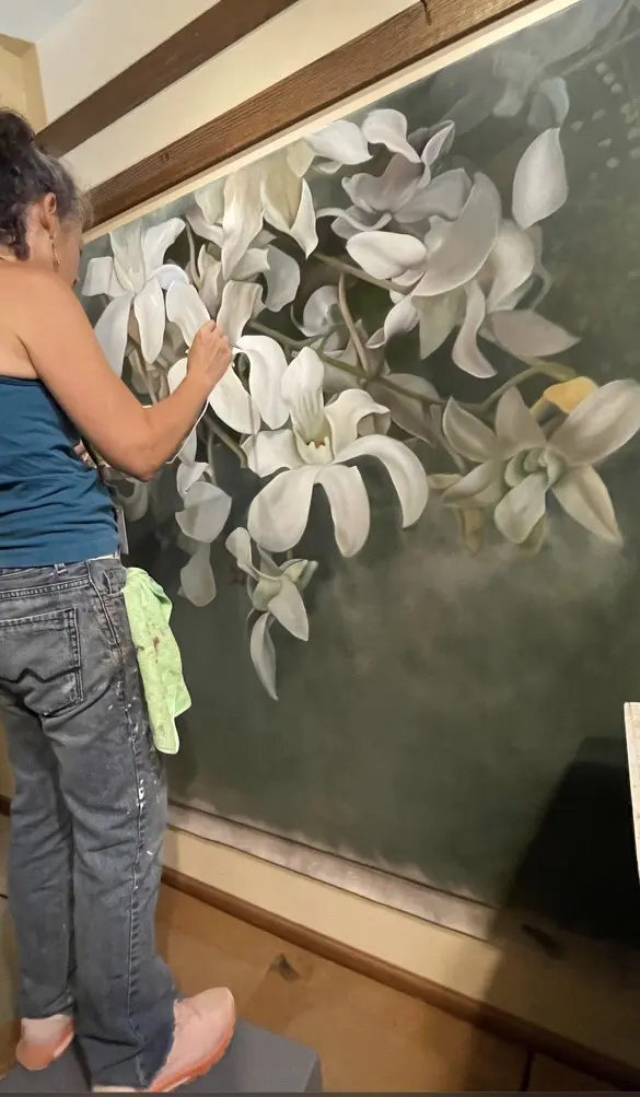 Hermanovski's attention to intricate detail is seen here in this oil painting. 'I like paintings that look like you could walk into them.' (Photo credit: Marlowe Monfort Hermanovski)
